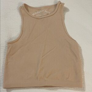 Seamless Ribbed Aeropostale Light Pink Tank Top